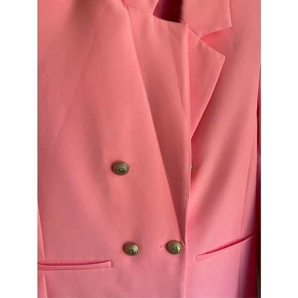 Generation Love Leighton Double-Breasted Crepe Blazer in Cotton Candy Size XS Blazers & Suit Jackets